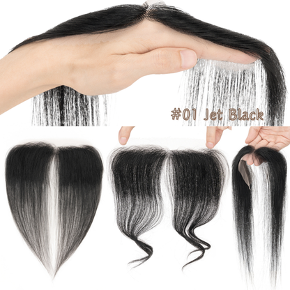 Lace Front Human Hair Toppers Hairline Hair Patch Hand-woven Single Knot Natural Invisible Replacement Hairpiece