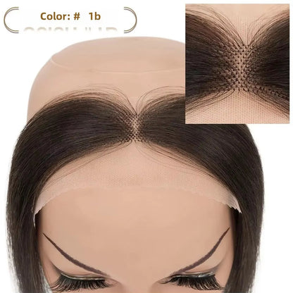 Lace Front Human Hair Toppers Hairline Hair Patch Hand-woven Single Knot Natural Invisible Replacement Hairpiece