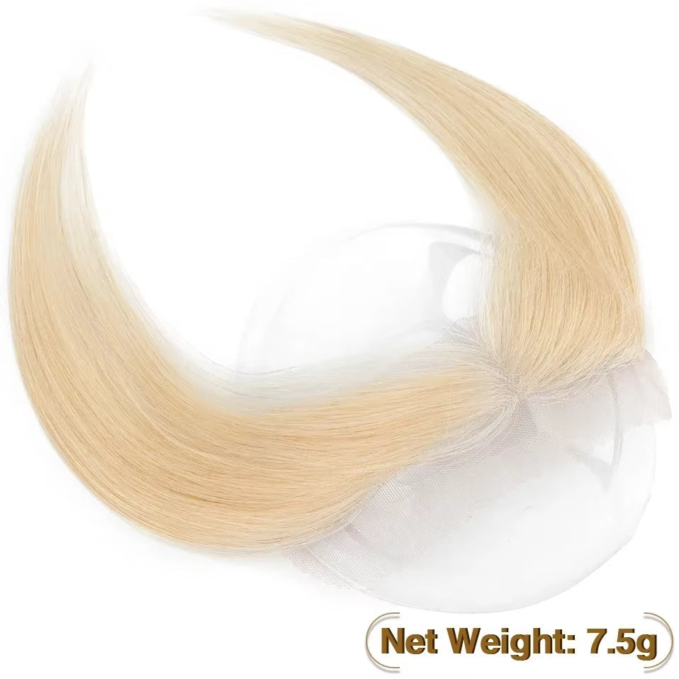 Lace Front Human Hair Toppers Hairline Hair Patch Hand-woven Single Knot Natural Invisible Replacement Hairpiece