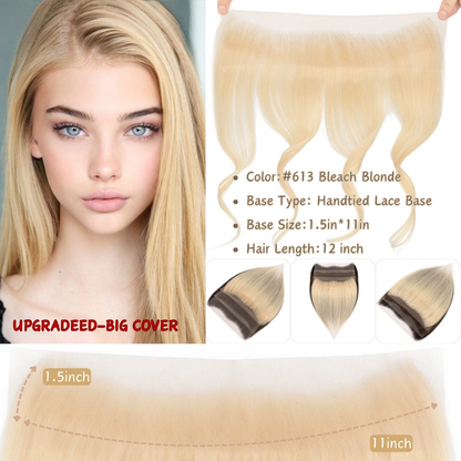 Lace Front Human Hair Toppers Hairline Hair Patch Hand-woven Single Knot Natural Invisible Replacement Hairpiece