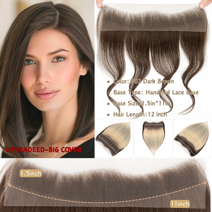 Lace Front Human Hair Toppers Hairline Hair Patch Hand-woven Single Knot Natural Invisible Replacement Hairpiece