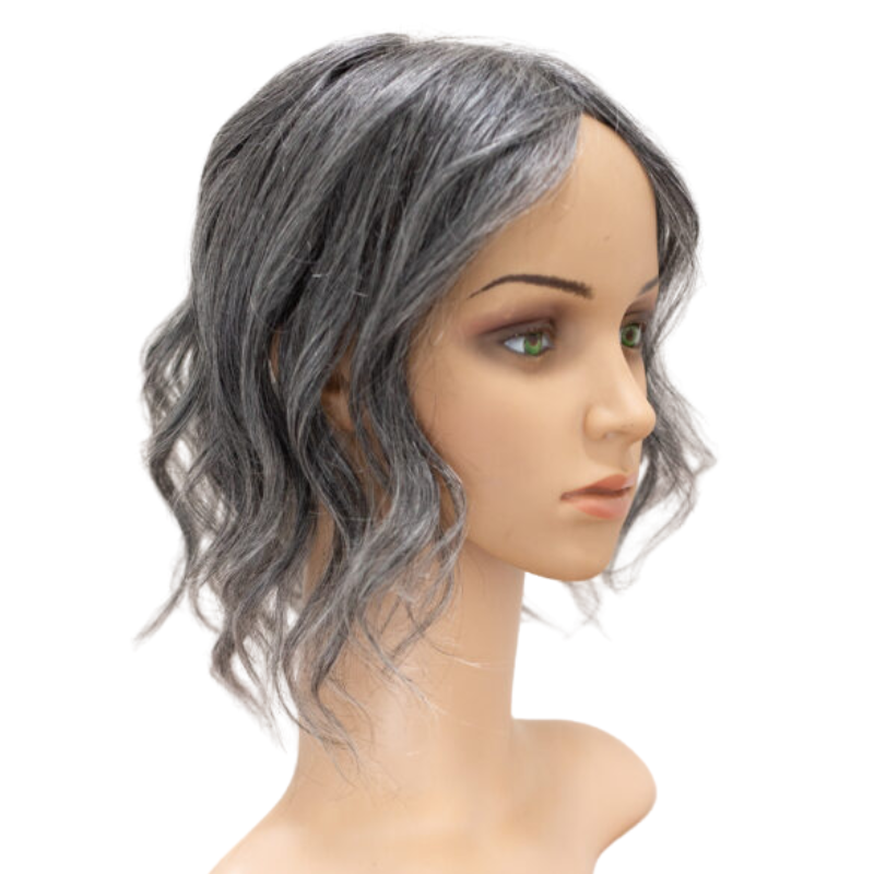 Brown Lace Base Wavy Human Hair Topper for Women